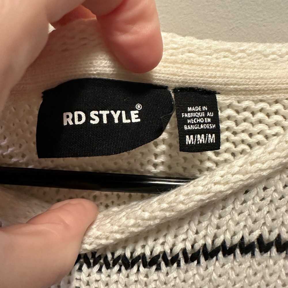 RD Style Black and White Striped Sweater - Picture 3 of 6